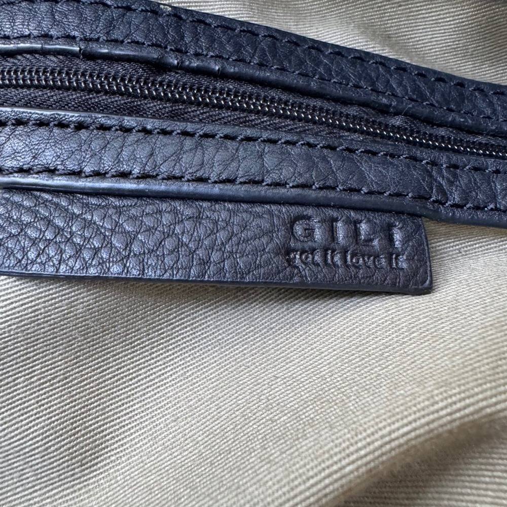 G.I.L.I Genuine‎ Leather Snakeskin Embossed Purse Tote Bag Grey XL Crossbody - Picture 11 of 14